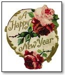 New Year plaque pink red roses 005