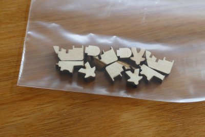 Game tokens laser cut plywood 9 mm thick