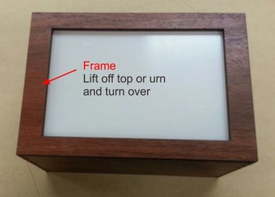 Urn showing photo window