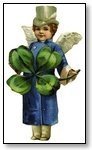 St Patricks Day girl in blue with clover 096